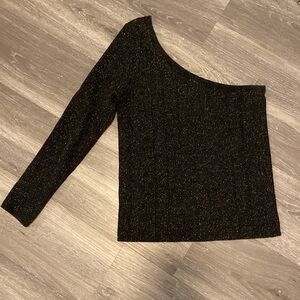 Size S one shoulder black sparkle top(no tags)